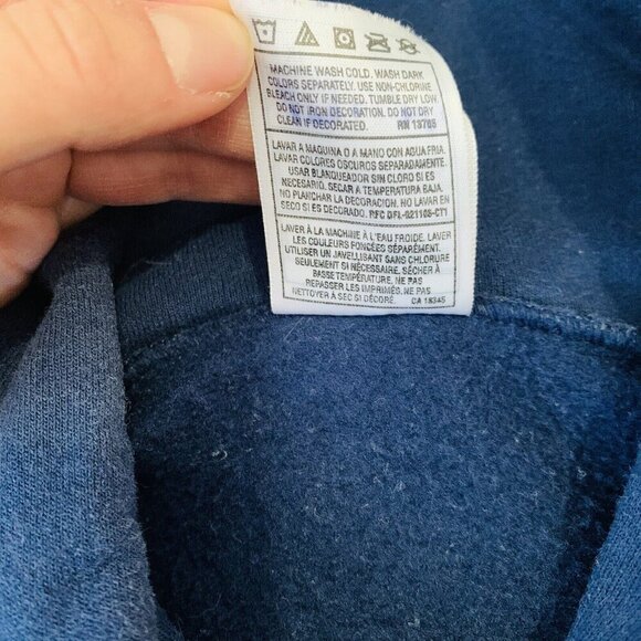 Vintage Fruit Of The Loom Hoddie Mens XL Y2K Skate Road Sign Traffic 90s - Picture 10 of 11